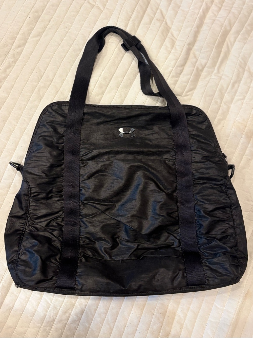 Under Armour The Works Black Gathered Nylon Gym Tote Bag